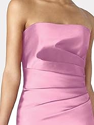 Strapless Satin Lace Knee Length Short Evening Dress/Bridesmaid Dress/Prom Dress/Wedding Party Dress 