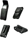 CELLET PREMIUM VERTICLE OMEGA LEATHER CASE POUCH for BLACKBERRY 8100 PEARL / MOTOROLA MOTOKRZR KRZR K1, K1M, RIZR Z3, SLVR L7, L6, L2 - RETAIL PACKAGING