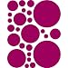 Instant Murals 25 Polka Dot Wall Transfer Stickers - Cranberry
