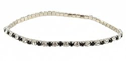 Anklet - A8 - Crystal Stretch ~ Black and Clear
