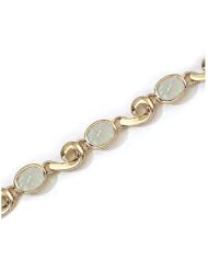 14K Yellow Gold Oval Opal Bracelet by Jewelry Mountain
