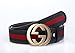Uneedk Men's 38-mm GG Buckle Italy Leather Belt Green/Red/Green (95cm/37.3inch (28-30), Black Gold) ¡­