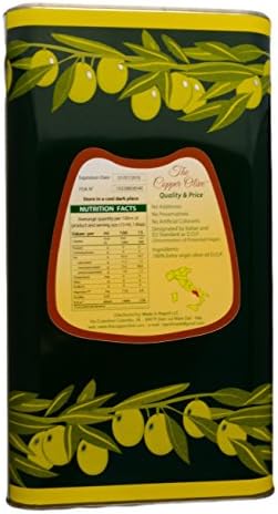 The Copper OliveTM 100% Organic DOP Extra Virgin Olive Oil 3 Lt Tin