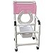 MJM International 118-3TW-FLS-SQ-PAIL Standard Shower Chair with Front Flip Up Seat and Commode Pail, Royal Blue/Forest Green/Mauve