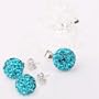 Shamballa PEACOCK BLUE CRYSTAL BALL925 Sterling Silber Shamballa Disco Ball Friendship Halskette und Ohrring-Set 10mm GRATIS Organzabeutel