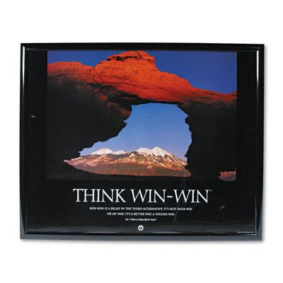 Buy Framed Think Win-Win Motivational Print, 30w x 24h, Black Frame