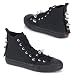 DEVIANT-104 MENS Canvas High Top Chuck Taylor Converse Style Shoes Rocker Studded Sneaker Black