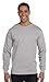 Hanes Men's Long-Sleeve Crewneck Beefy T-Shirt, Light Steel, Large