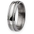 Grooved and Beaded Polished Titanium Ring (6.0 mm) - Sizes 8-12