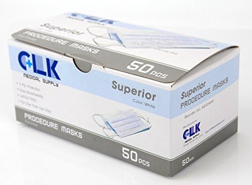 Earloop Procedure Masks, White, 3 Ply Protection (Soft and Light) 500 pieces/case