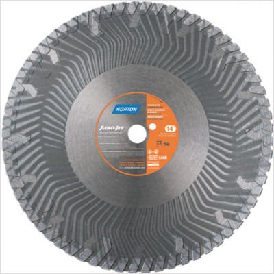 Norton Aero-Jet Abrasive Turbo Rim Diamond Blade, 1 Arbor, Waterproof, 12 Diameter x 0.110 Thickness, 0.590 Segment (Pack of 1)