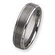 Ridged Edge Brushed & Polished Tungsten Carbide Ring (7.0 mm) - Sizes 7-13