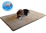 Durable Memory Foam Coral Fleece Luxury Waterproof Pet Dog Bed Mat pillow Topper XLarge 48"X30" crate size