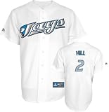 Aaron Hill Youth Jersey: 2010 Majestic Home White Replica #2 Toronto Blue Jays Jersey