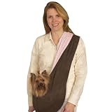 East Side Collection Polyester Reversible Sling Pet Carrier, Brown/Pink
