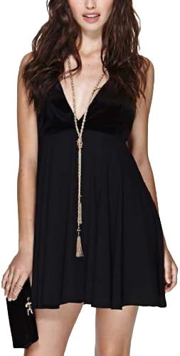 Sexy Deep V Sleeveless Bride Formal Evening Party Short Black Backless Dresses-S