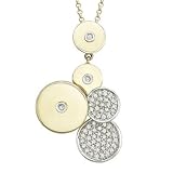 14K Two Tone Gold Diamond Necklace (0.21 ctw, G-H, SI1)