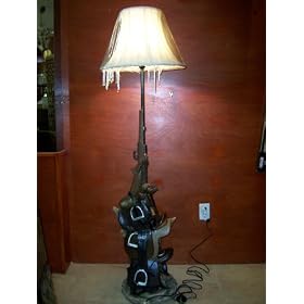 Vintage Style Western Saddle and Rifle Design Collectible Lampshade -- 64 -- FREE...