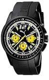 PUMA RACE LUMINOUS CHRONOGRAPH CHRONO MEN'S WATCH PU BAND BLACK WITH YELLOW PU102161004