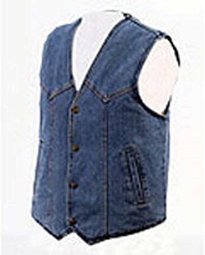 Blue Denim Vest with Plush Fleece Lining-Size MEDIUM