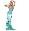 Glittery Mermaid Mesh Halter Dress W/Sequined Top & Scale Skirt