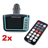 Neewer 2x New Hi-Quality LCD Car MP3 MP4 Player Wireless FM Transmitter Set