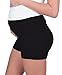 My Bella Mama Women's Maternity Shorts (Small, Black)