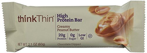 thinkThin Creamy Peanut Butter Protein Bars 60g,10 Count Box, 2 Pack