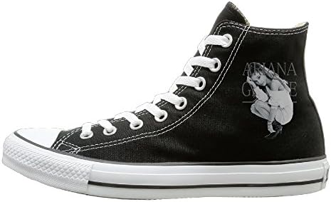 HotChill Ariana Poster Grande Wear-resisting Unisex Flat Canvas High Top Sneaker 44 Black