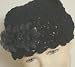 Hand Crocheted Black Chenille Cap with Two Flower Hair Clip