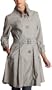 Women's Single Breasted Trench Coat,Grey Plaid,X-Small
