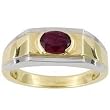 14K Two-Tone Gold Man's Ruby Ring