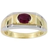 14K Two-Tone Gold Man's Ruby Ring