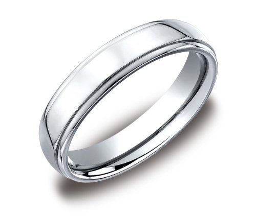 Mens Cobalt 5mm Comfort Fit Wedding Ring Band High Polished with Double Edge, Size 13