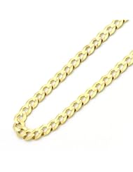 14K Yellow Gold 4mm Curb Light Chain Necklace 24"