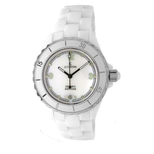 Le Chateau Women's 5801_WHT_MOP Condezza LC Collection All Ceramic Watch