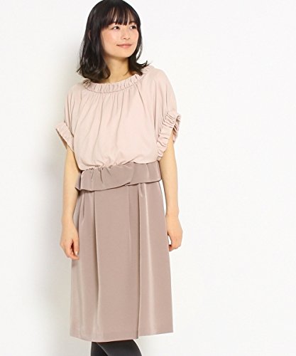 (アナトリエ) anatelier calian ギャザースリーブ切替えドレスワンピース 56459542