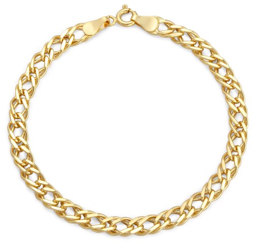 9ct Yellow Gold Hollow Diamond Cut Double Curb 