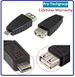 Pro-Techgroup USB A Female to Micro B Male - converts the USB A male end of a cable to MICRO B male for devices with Micro B connector such as RIM Blackberry, Palm, Cell Phones