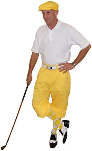 Yellow Knickers, Flat Cap, Polo and Argyle Socks (38XL)