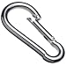 Peerless 4412840 Carbon Steel Fixed Securing Hook Snap Link, Bright Zinc Finish, 2-1/8" Overall Length, 1/4" Opening Size