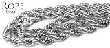 Mens Solid Rope Chain Necklace in Polished Steel 22 and 24 inch 41Wrd7LzF3L. SL160 Mens Solid Rope Chain Necklace in Polished Steel 22 and 24 inch