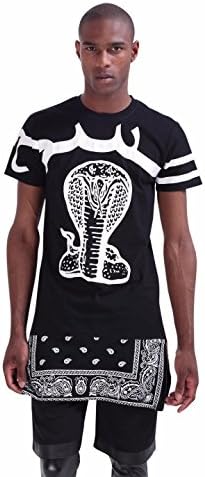 Pizoff Mens Extended Hip Hop Short Sleeve T Shirt P3192