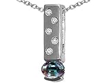 1.60 cts Lab Created Alexandrite and Genuine Diamond Pendant - 14kt White or Yellow Gold