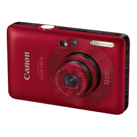 Canon Digital IXUS 100 IS Digital Camera - Red (12.1 MP, 3.0x Optical Zoom) 2.5 inch LCD
