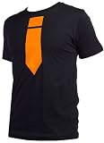Spoilt Rotten - Orange Tie Retro Dad T-Shirt - Gift for Daddy, Black, X-Large