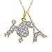 poodle13 - 10k White or Yellow Gold Diamond Poodle and