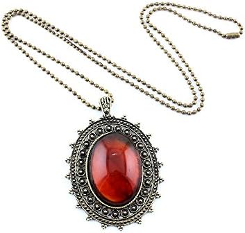 1 PCS Necklace Pendent XL0093 Red Amber Long Chain Choker Vintage Neck Bib Collar Lady Beauty