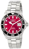 Invicta Men039s 0998 Pro Diver Automatic Red Dial Stainless Steel Watch on sale
