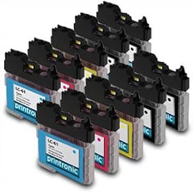 10 Pack Compatible Brother LC-61Bk,LC-61C,LC-61M,LC-61Y BK/C/M/Y Ink Cartridge